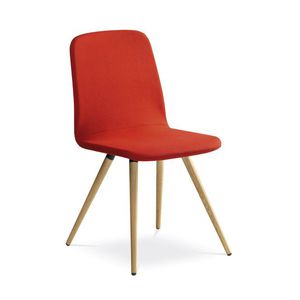 contemporary conference chair / upholstered / oak / fabric