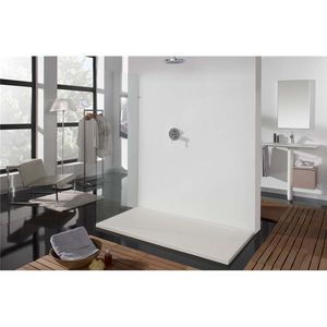 rectangular shower base / composite / plastic / non-slip