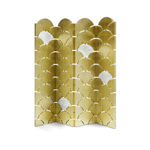 contemporary screen / MDF / marble / golden