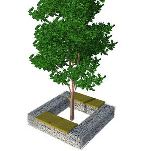 steel tree grate / galvanized steel / stone / square