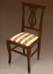traditional chair / upholstered / wooden