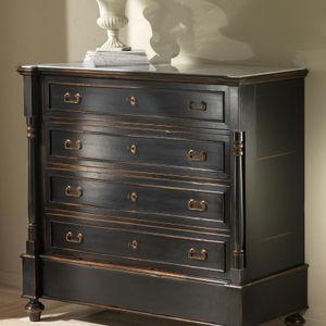 traditional chest of drawers / lacquered wood / black