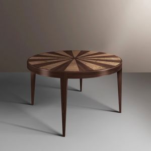 traditional dining table / wooden / round