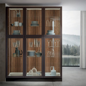 contemporary china cabinet / wooden / glass