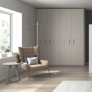 contemporary wardrobe / MDF / with swing doors / with drawer
