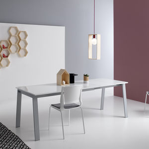 contemporary table / metal / melamine / rectangular
