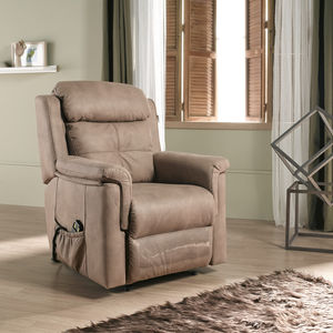 contemporary armchair / leather / reclining / electric