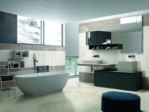 bathroom tile / wall / porcelain stoneware / rectangular