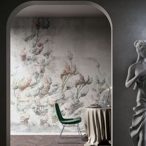 contemporary wallpaper / cellulose fiber / floral / concrete look