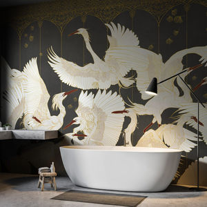 contemporary wallpaper / nonwoven fabric / fiberglass / vinyl
