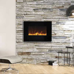 electric fireplace / contemporary / closed hearth / wall-mounted