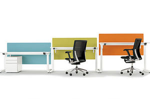 workstation desk / aluminum / laminate / contemporary