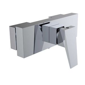 shower mixer tap / wall-mounted / chrome-plated brass / bathroom