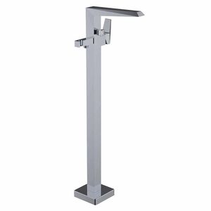 bathtub mixer tap / floor-mounted / chrome-plated brass / bathroom