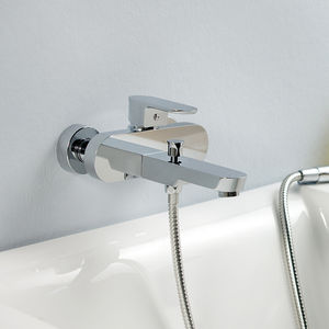shower mixer tap / for bathtubs / wall-mounted / chrome-plated brass