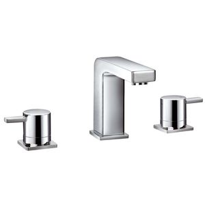 double-handle washbasin mixer tap / free-standing / chrome-plated brass / bathroom