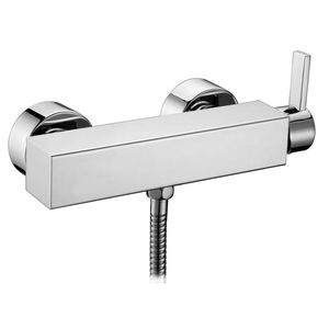 shower mixer tap / wall-mounted / chrome-plated brass / bathroom