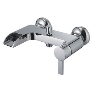 shower mixer tap / for bathtubs / wall-mounted / chrome-plated brass