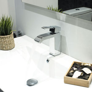 washbasin mixer tap / chrome-plated brass / bathroom / 1-hole