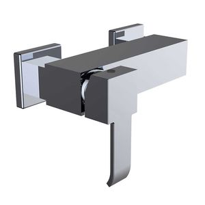 shower mixer tap / wall-mounted / chrome-plated brass / bathroom