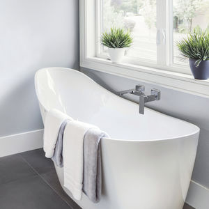 bathtub mixer tap / wall-mounted / chrome-plated brass / bathroom