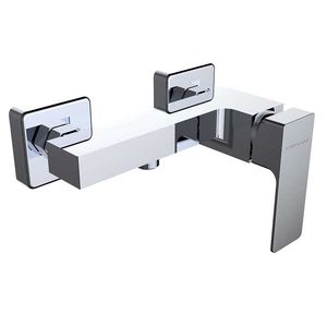 shower mixer tap / wall-mounted / chrome-plated brass / bathroom
