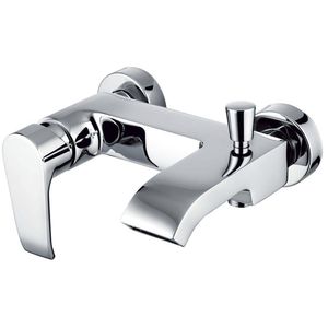 shower mixer tap / for bathtubs / wall-mounted / chrome-plated brass