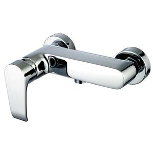 shower mixer tap / wall-mounted / chrome-plated brass / bathroom