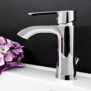 washbasin mixer tap / chrome-plated brass / bathroom / 1-hole