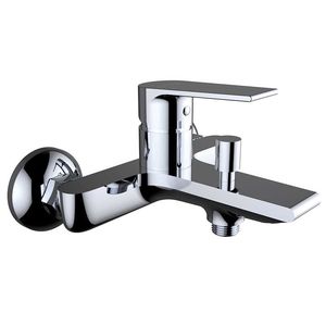 shower mixer tap / for bathtubs / wall-mounted / chrome-plated brass