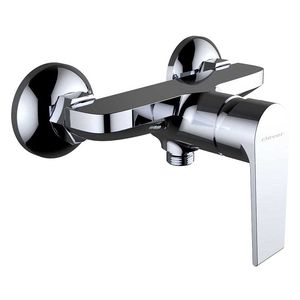 shower mixer tap / wall-mounted / chrome-plated brass / bathroom