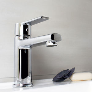 washbasin mixer tap / chrome-plated brass / bathroom / 1-hole