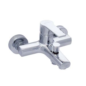 shower mixer tap / for bathtubs / wall-mounted / chrome-plated brass