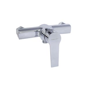 shower mixer tap / wall-mounted / chrome-plated brass / bathroom