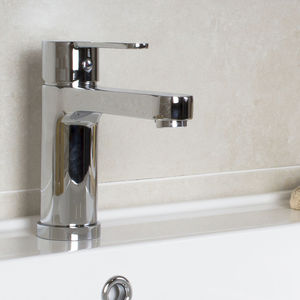 washbasin mixer tap / chrome-plated brass / bathroom / 1-hole