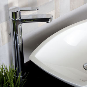 washbasin mixer tap / chrome-plated brass / bathroom / 1-hole