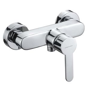 shower mixer tap / wall-mounted / chrome-plated brass / bathroom