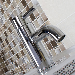 washbasin mixer tap / chrome-plated brass / bathroom / 1-hole
