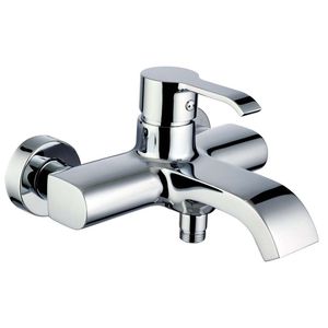 shower mixer tap / for bathtubs / wall-mounted / chrome-plated brass