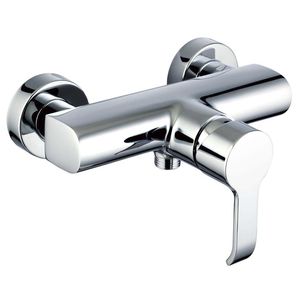 shower mixer tap / wall-mounted / chrome-plated brass / bathroom
