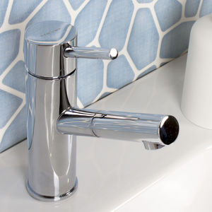 washbasin mixer tap / chrome-plated brass / bathroom / 1-hole