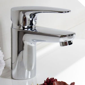 washbasin mixer tap / chrome-plated brass / bathroom / 1-hole