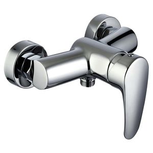 shower mixer tap / wall-mounted / chrome-plated brass / bathroom
