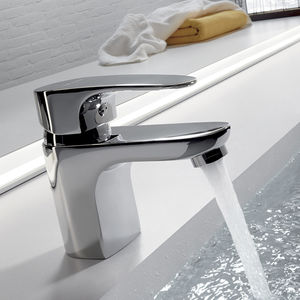 washbasin mixer tap / chrome-plated brass / bathroom / 1-hole