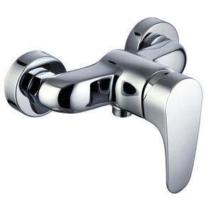 shower mixer tap / wall-mounted / chrome-plated brass / bathroom
