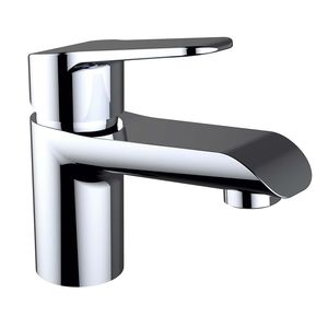 washbasin mixer tap / chrome-plated brass / bathroom / 1-hole