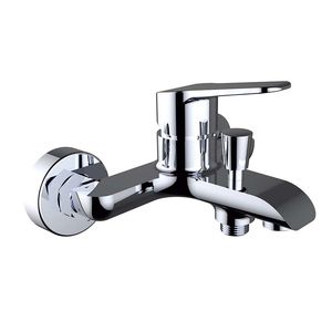 shower mixer tap / for bathtubs / wall-mounted / chrome-plated brass
