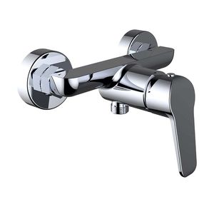 shower mixer tap / wall-mounted / chrome-plated brass / bathroom