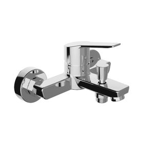 shower mixer tap / for bathtubs / wall-mounted / chrome-plated brass