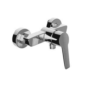 shower mixer tap / wall-mounted / chrome-plated brass / bathroom